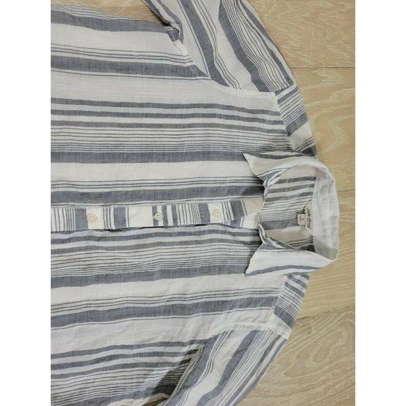 Lucky Brand Button Tunic Top Women's SMALL Striped 100% Cotton Lightweight - Picture 3 of 10